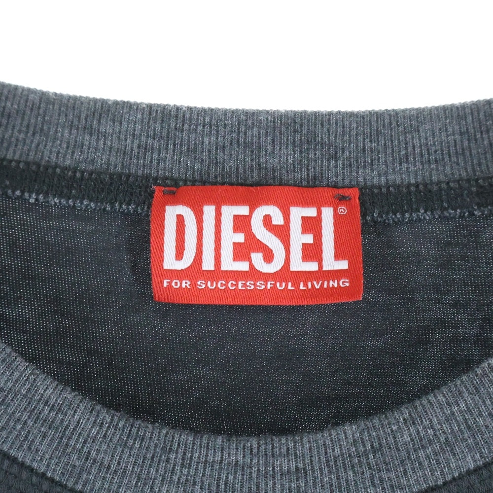 DIESEL(ディーゼル) 25SS T-NORM-HOSHI ホシ ロゴプリントクルーネック半袖Tシャツカットソー チャコール 0SPCB