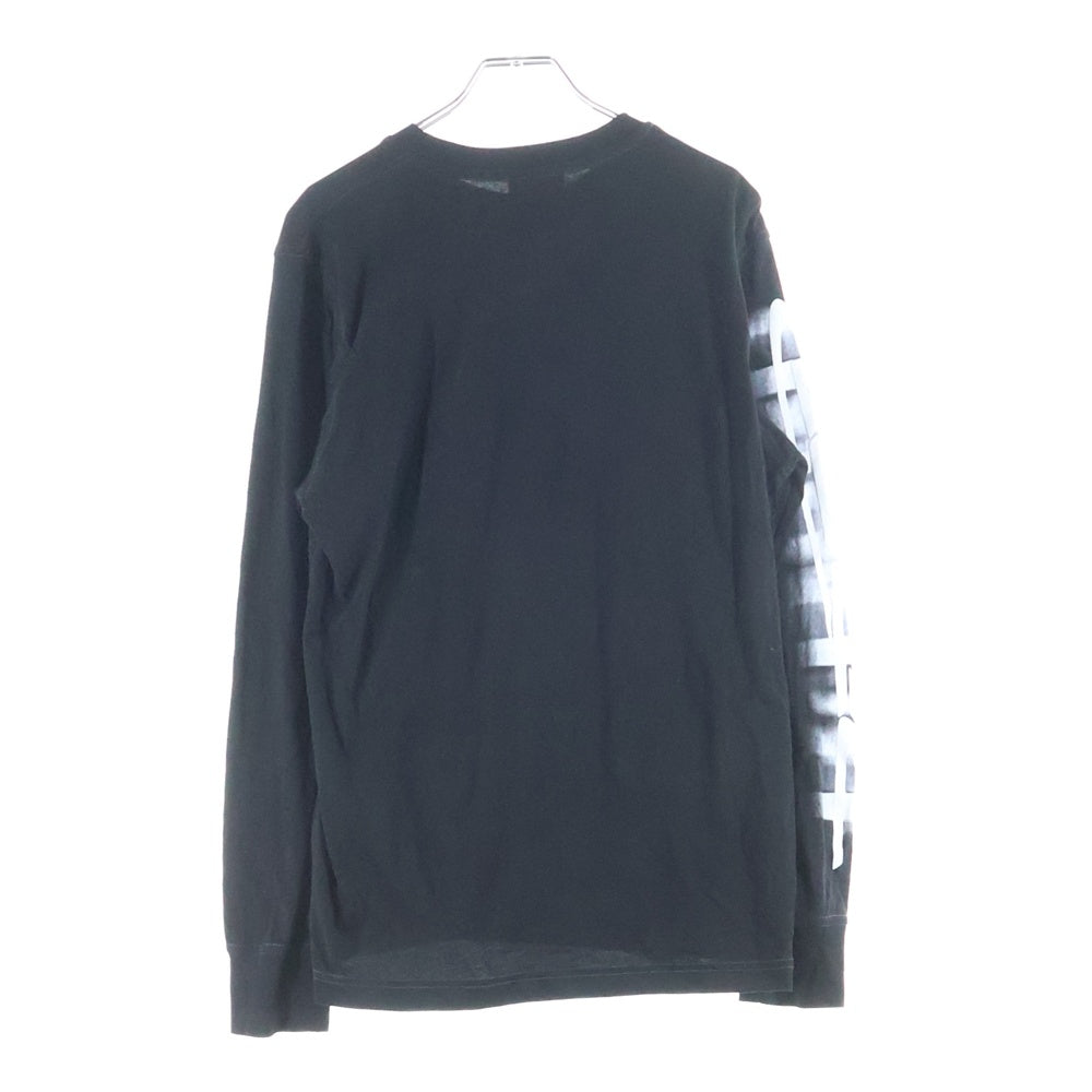 DIESEL(ディーゼル) T-JUST-LS-SLITS-N2 アームフロッキープリント ロングスリーブ 長袖Tシャツカットソー ブラック A12272