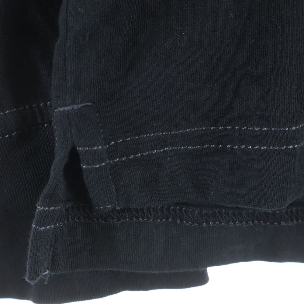 DIESEL(ディーゼル) T-JUST-LS-SLITS-N2 アームフロッキープリント ロングスリーブ 長袖Tシャツカットソー ブラック A12272