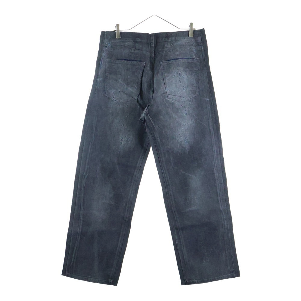 DIESEL(ディーゼル) 2010 D-MACS-FSE2 貼り付け加工 ワイド デニムパンツ ブラック/インディゴ A13887