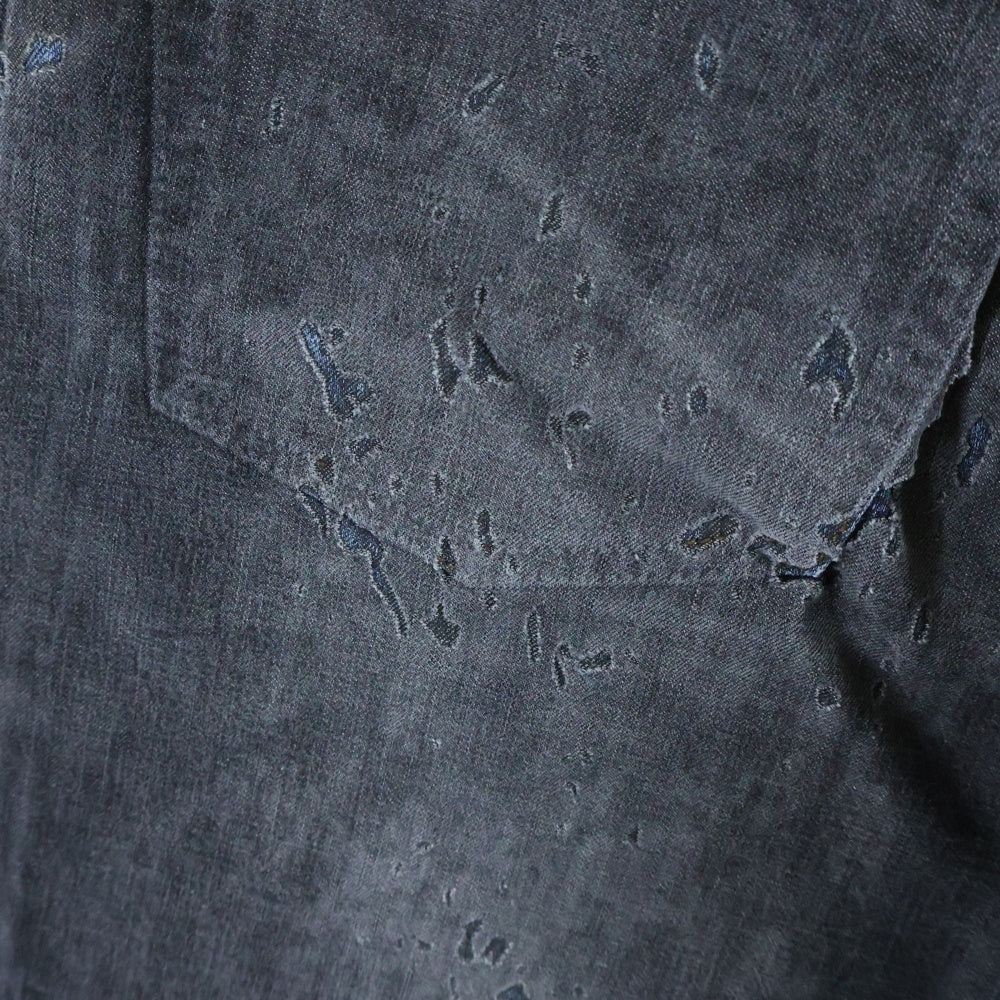 DIESEL(ディーゼル) 2010 D-MACS-FSE2 貼り付け加工 ワイド デニムパンツ ブラック/インディゴ A13887