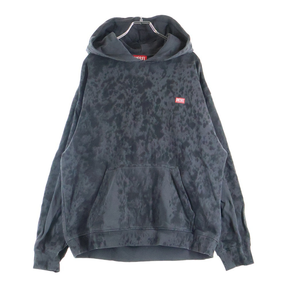 DIESEL(ディーゼル) S-BOXT-HOOD-K1 ロゴパッチ スウェットプルオーバーパーカー ブラック A14826