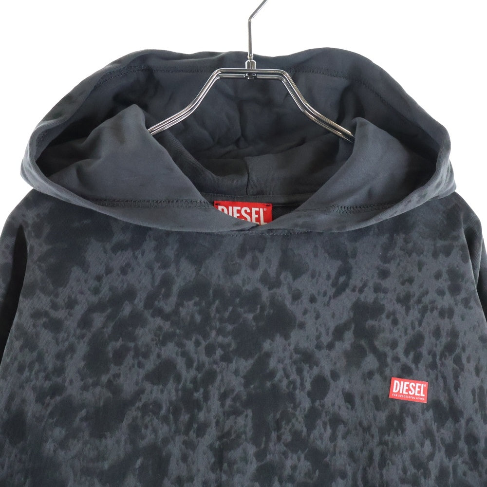 DIESEL(ディーゼル) S-BOXT-HOOD-K1 ロゴパッチ スウェットプルオーバーパーカー ブラック A14826
