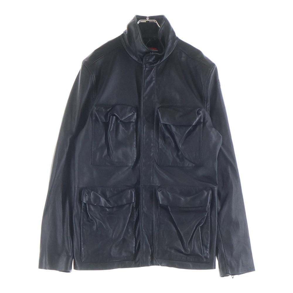 DIESEL(ディーゼル) L-GAST ガスト ユーティリティ ポケット ジップアップ レザージャケット ブラック A16658