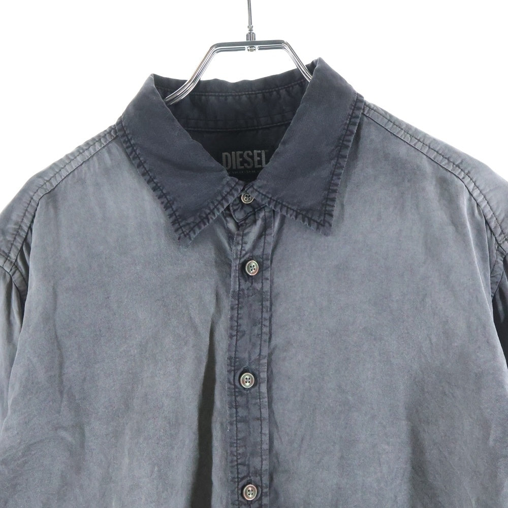 DIESEL(ディーゼル) S-UMBE-TREAT ガーメントダイ加工 レーヨン 長袖シャツ グレー A08543