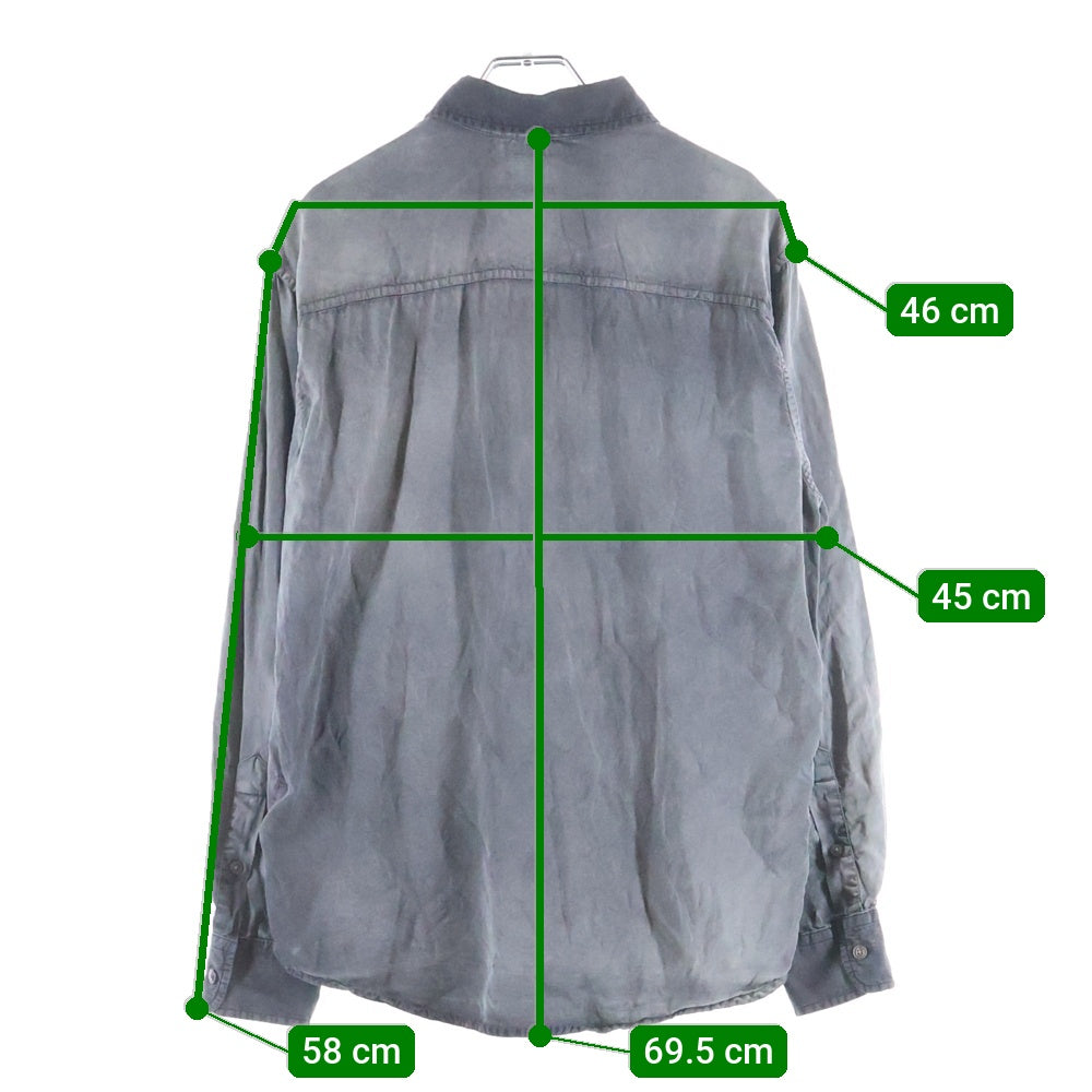 DIESEL(ディーゼル) S-UMBE-TREAT ガーメントダイ加工 レーヨン 長袖シャツ グレー A08543