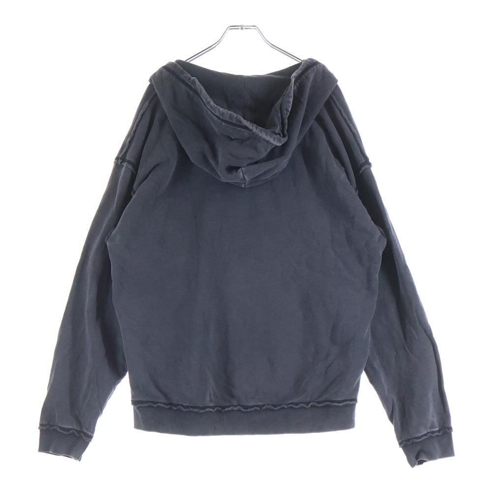 DIESEL(ディーゼル) 24AW S-BOXT-HOOD-RAW ウォッシュド加工スウェットプルオーバーパーカー グレー A14861