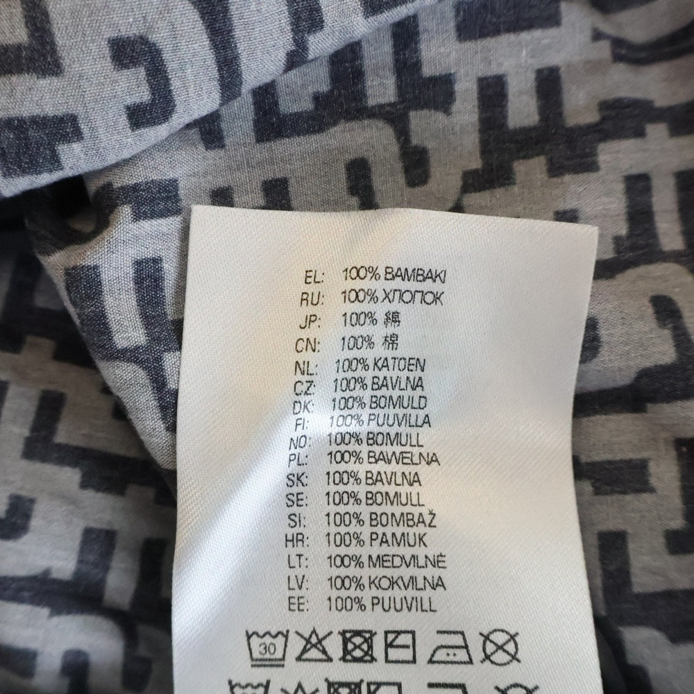 DIESEL(ディーゼル) S-UMBE-MON リピートロゴ総柄 ボタンダウン長袖シャツ ブラック A08809