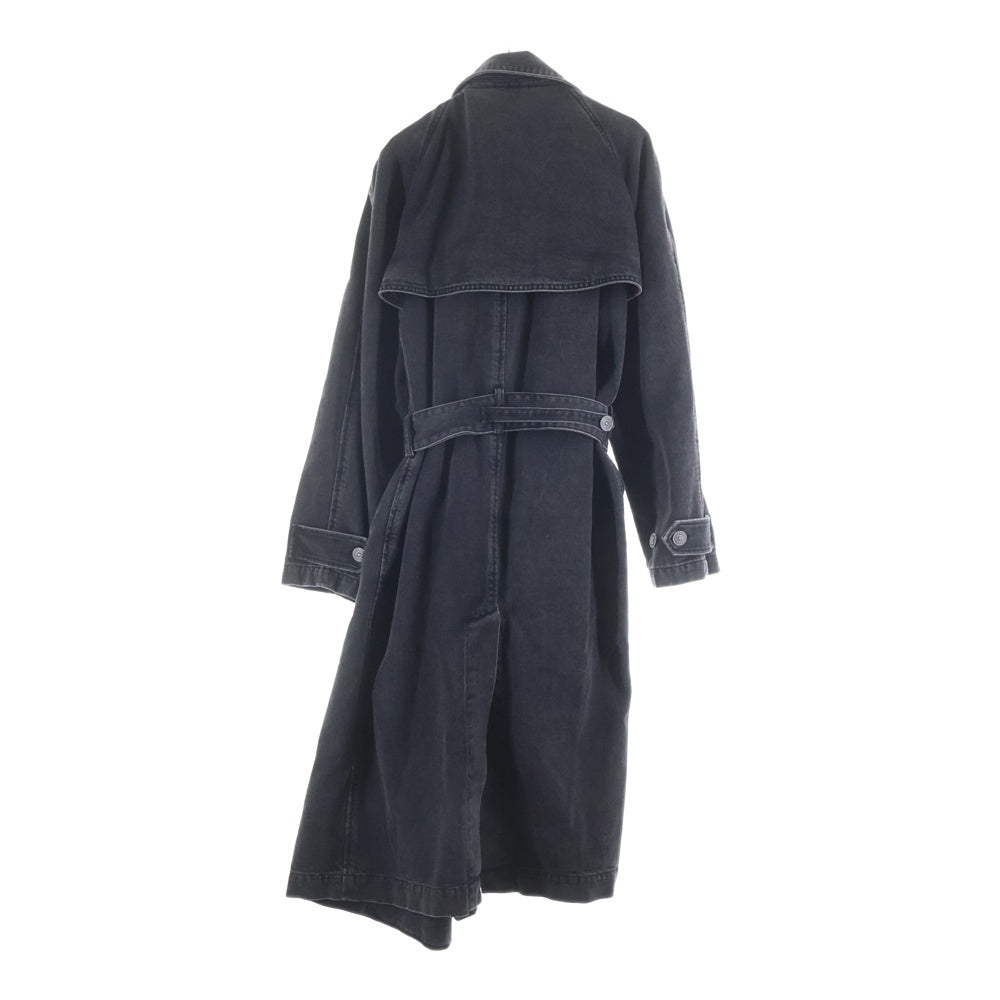 DIESEL(ディーゼル) D-DELIRIOUS ダブルブレスト デニム トレンチコート ブラック A03873