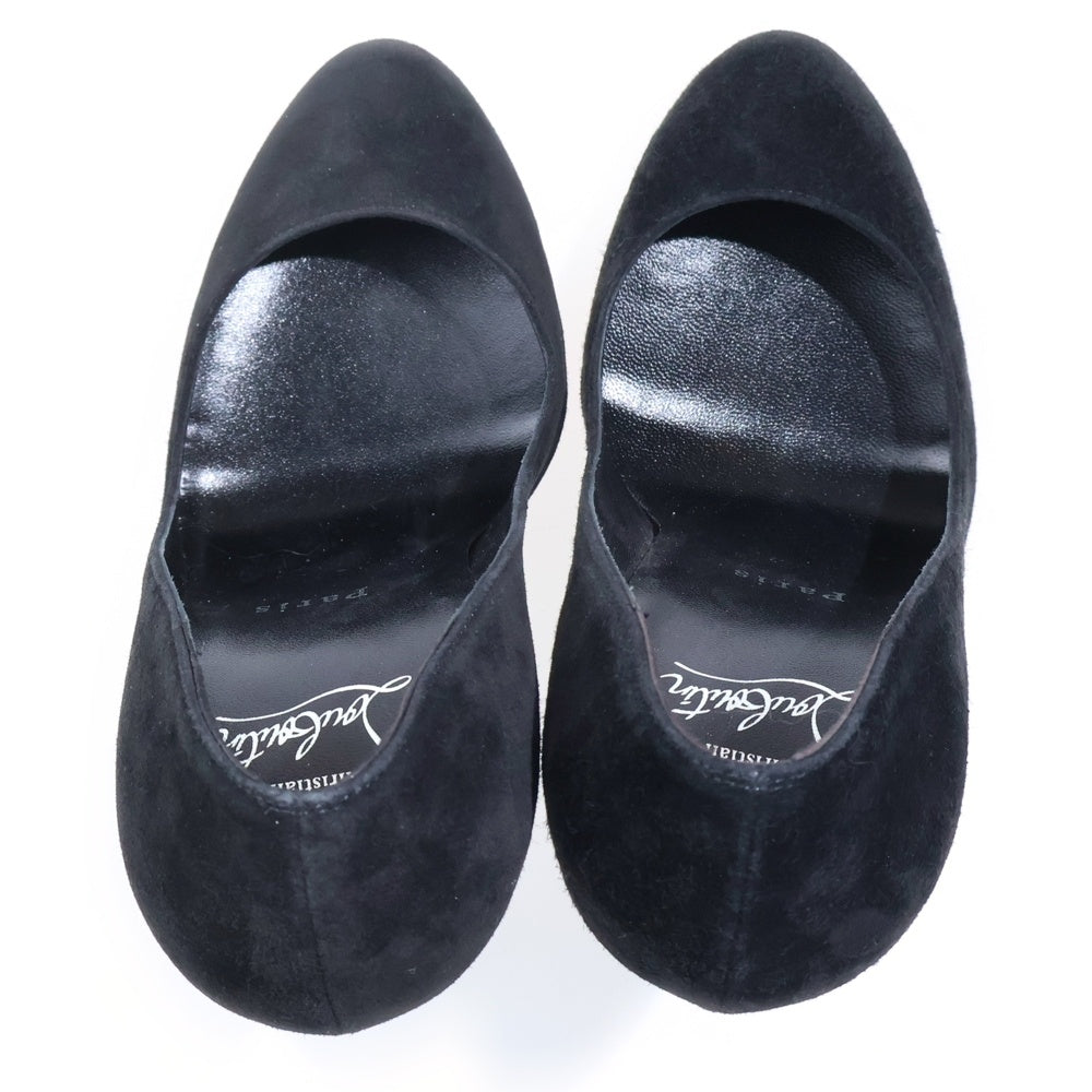 CHRISTIAN LOUBOUTIN(クリスチャンルブタン) ラウンドトゥ スエード ピン ヒール パンプス ブラック レディース