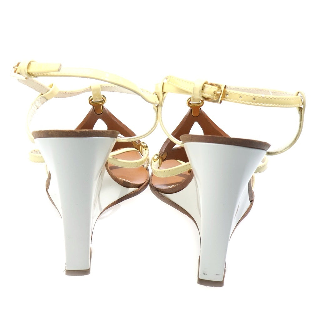 LOUIS VUITTON(ルイヴィトン) モノグラムフラワー ウェッジソール サンダル ブラウン/ホワイト レディース