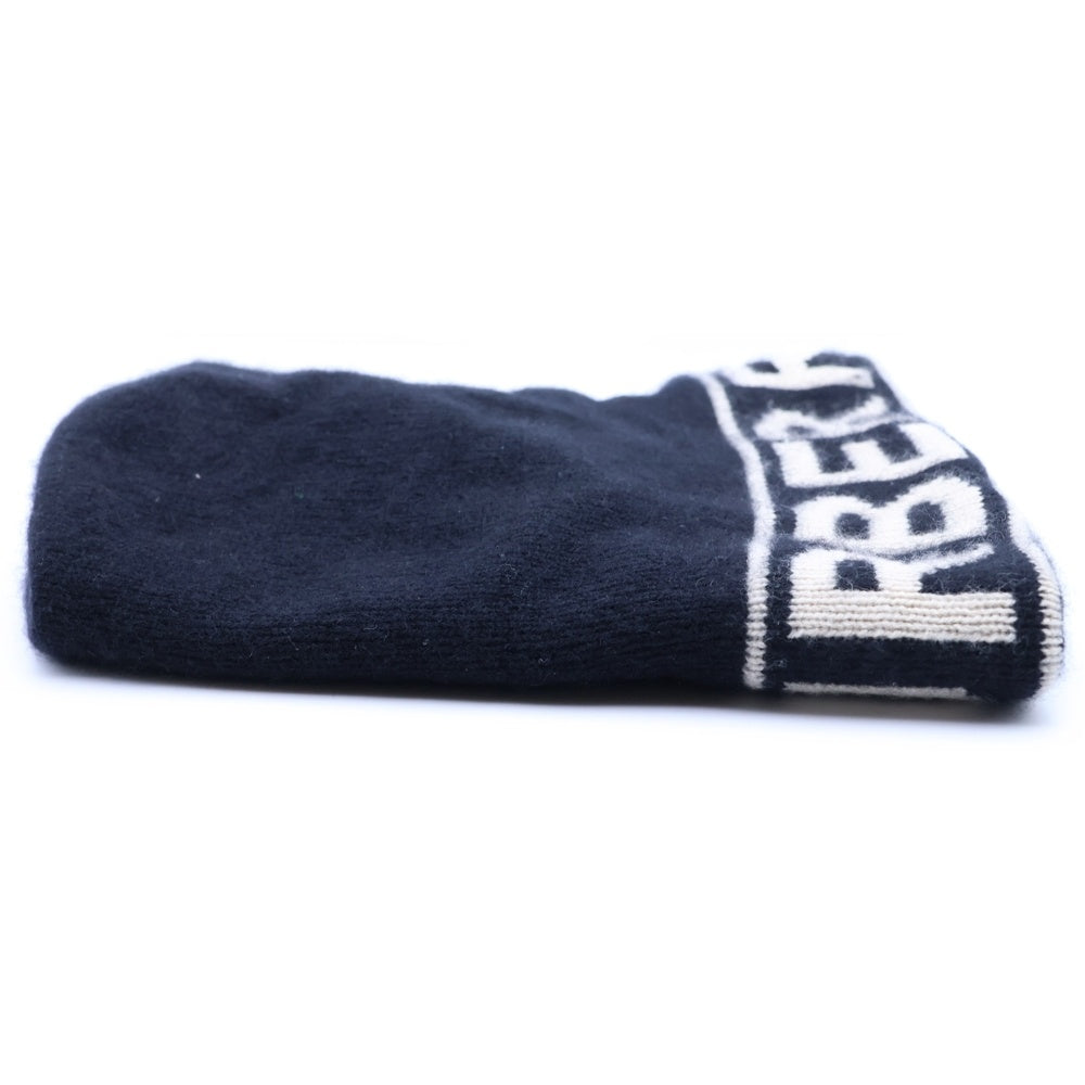 BURBERRY(バーバリー) カシミヤロゴ ジャガード ニットキャップ 帽子 ブラック 8023982