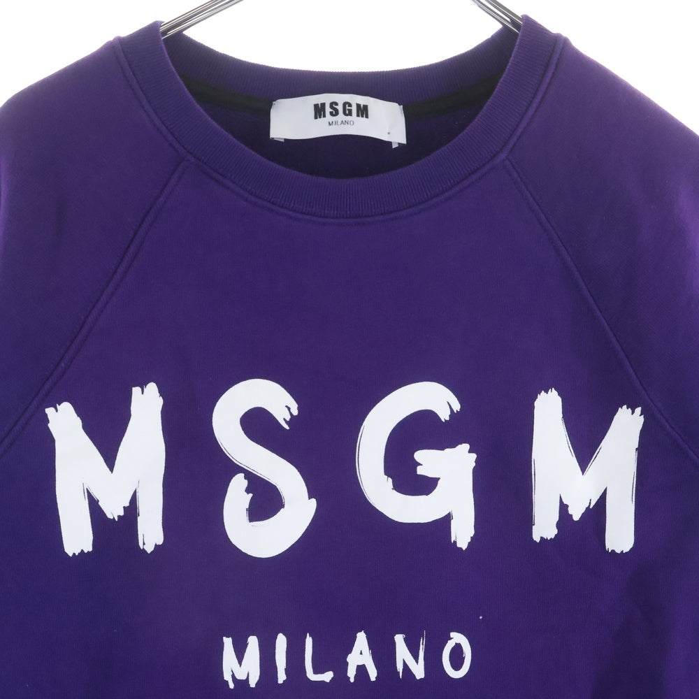 MSGM(エムエスジーエム) ロゴプリント クルーネック スウェット トレーナー パープル 2542MDM189