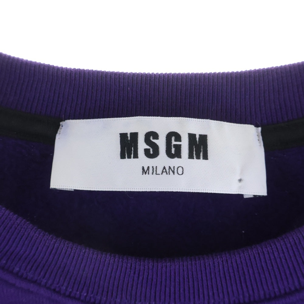 MSGM(エムエスジーエム) ロゴプリント クルーネック スウェット トレーナー パープル 2542MDM189