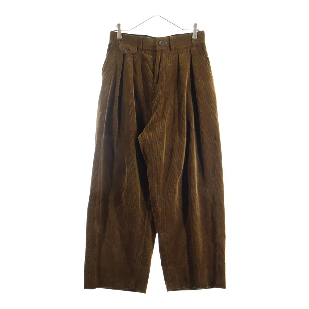 STUDIO NICHOLSON(スタジオニコルソン) 25AW ×BEAMS ALVY DOUBLE PLEAT PANT ビームス 2タック プリーツ コーデュロイ パンツ ブラウン 38-23-0335-564