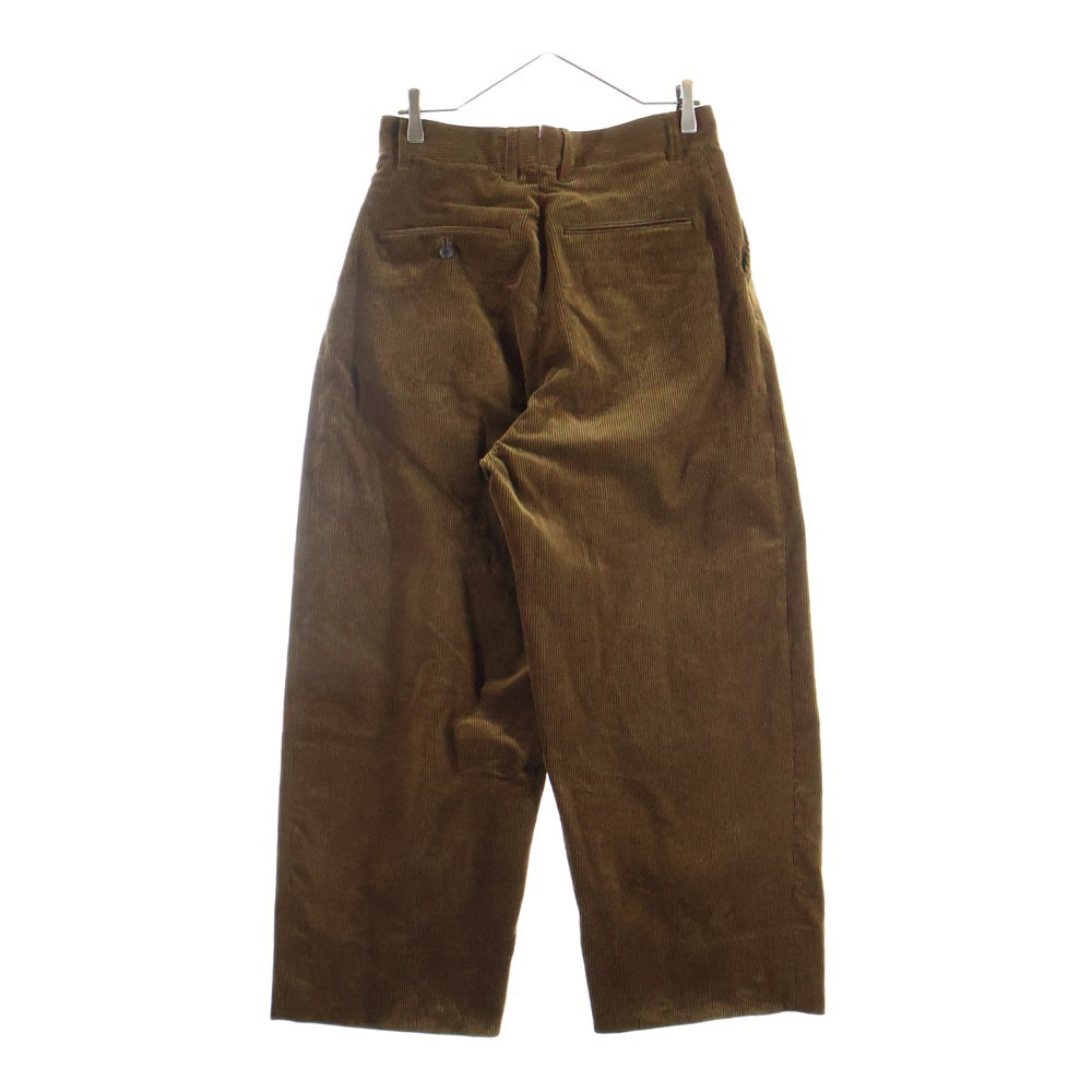 STUDIO NICHOLSON(スタジオニコルソン) 25AW ×BEAMS ALVY DOUBLE PLEAT PANT ビームス 2タック プリーツ コーデュロイ パンツ ブラウン 38-23-0335-564