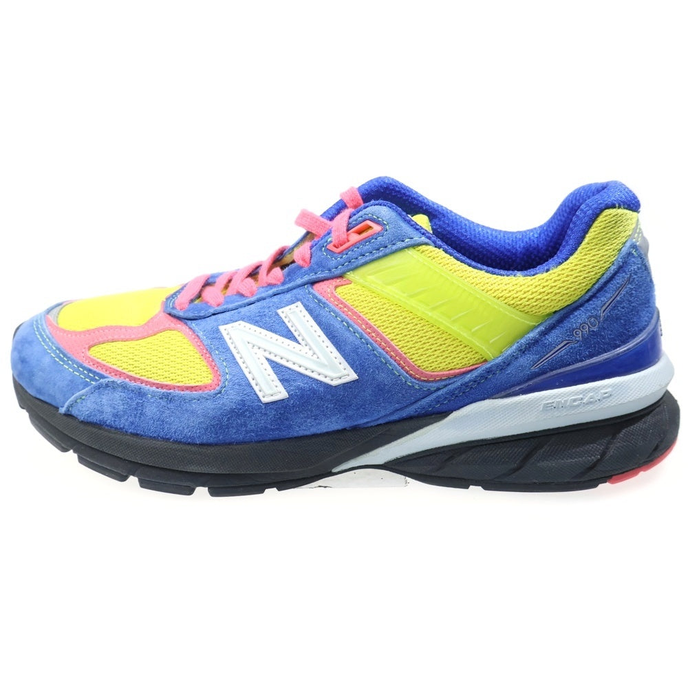 New Balance(ニューバランス) M990SZ5 スウェードレザー メッシュ ローカットスニーカー ブルー/イエロー US8.5/26.5cm