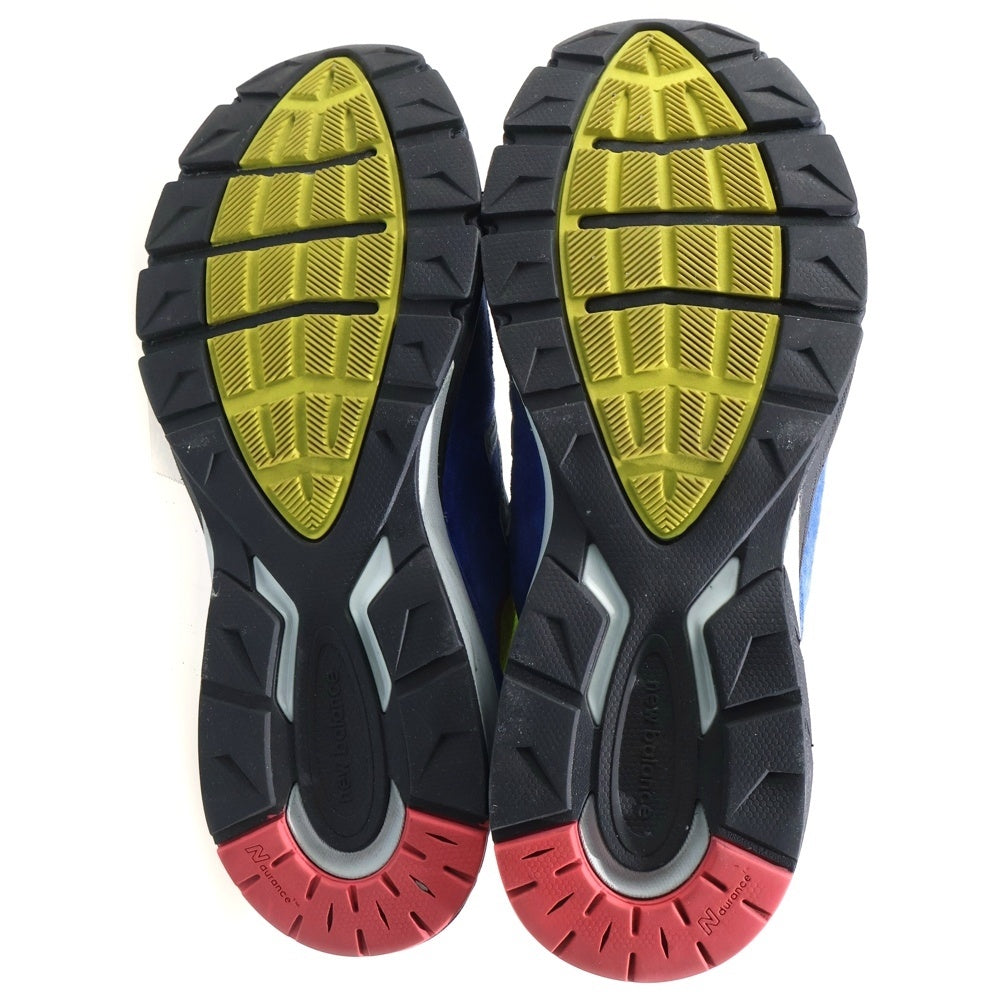 New Balance(ニューバランス) M990SZ5 スウェードレザー メッシュ ローカットスニーカー ブルー/イエロー US8.5/26.5cm