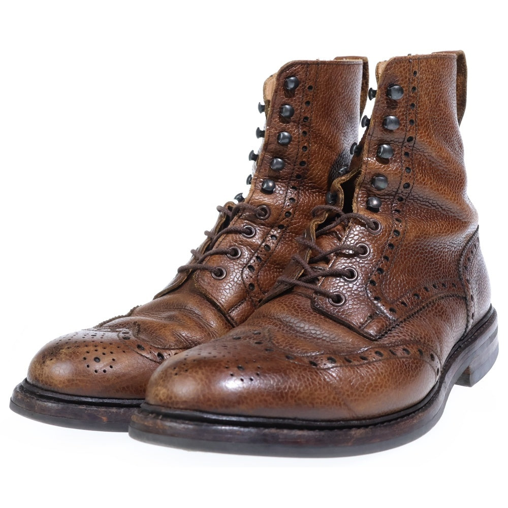 Crockett&Jones(クロケットアンドジョーンズ) ISLAY アイラ ウィングチップ レザー レースアップ カントリーブーツ ブラウン 5666RS-99B