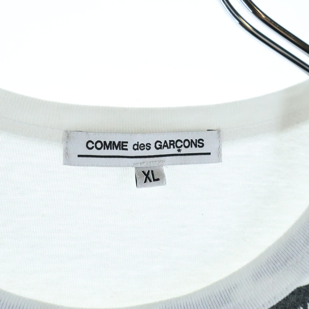 BLACK COMME des GARCONS(ブラックコムデギャルソン) 20SS リップ グラフィックプリント クルーネック半袖Tシャツカットソー ホワイト OF-T001