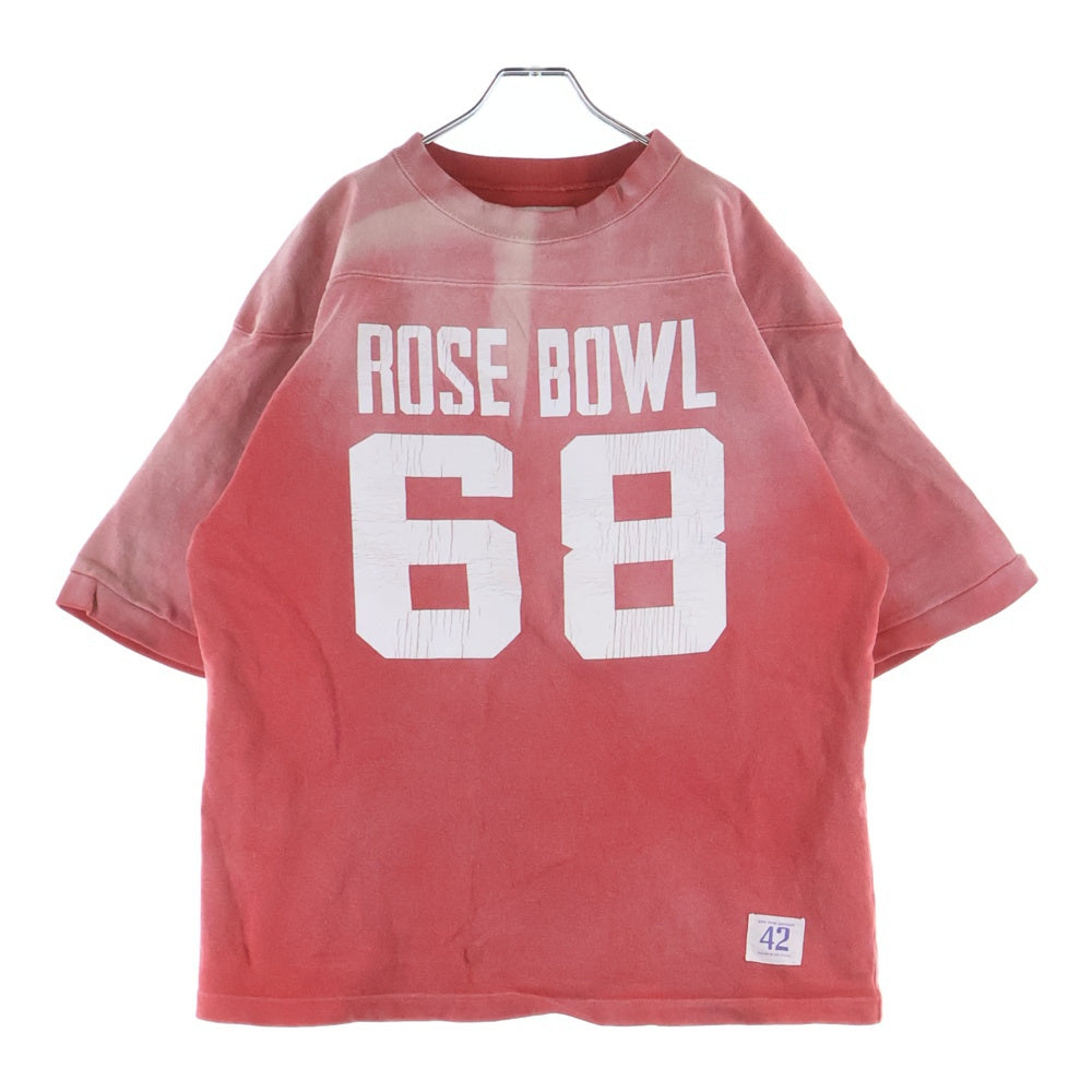 BOWWOW(バウワウ) ROSE BOWL ローズ ボウル ヴィンテージ加工 七分袖 スウェットトレーナー レッド
