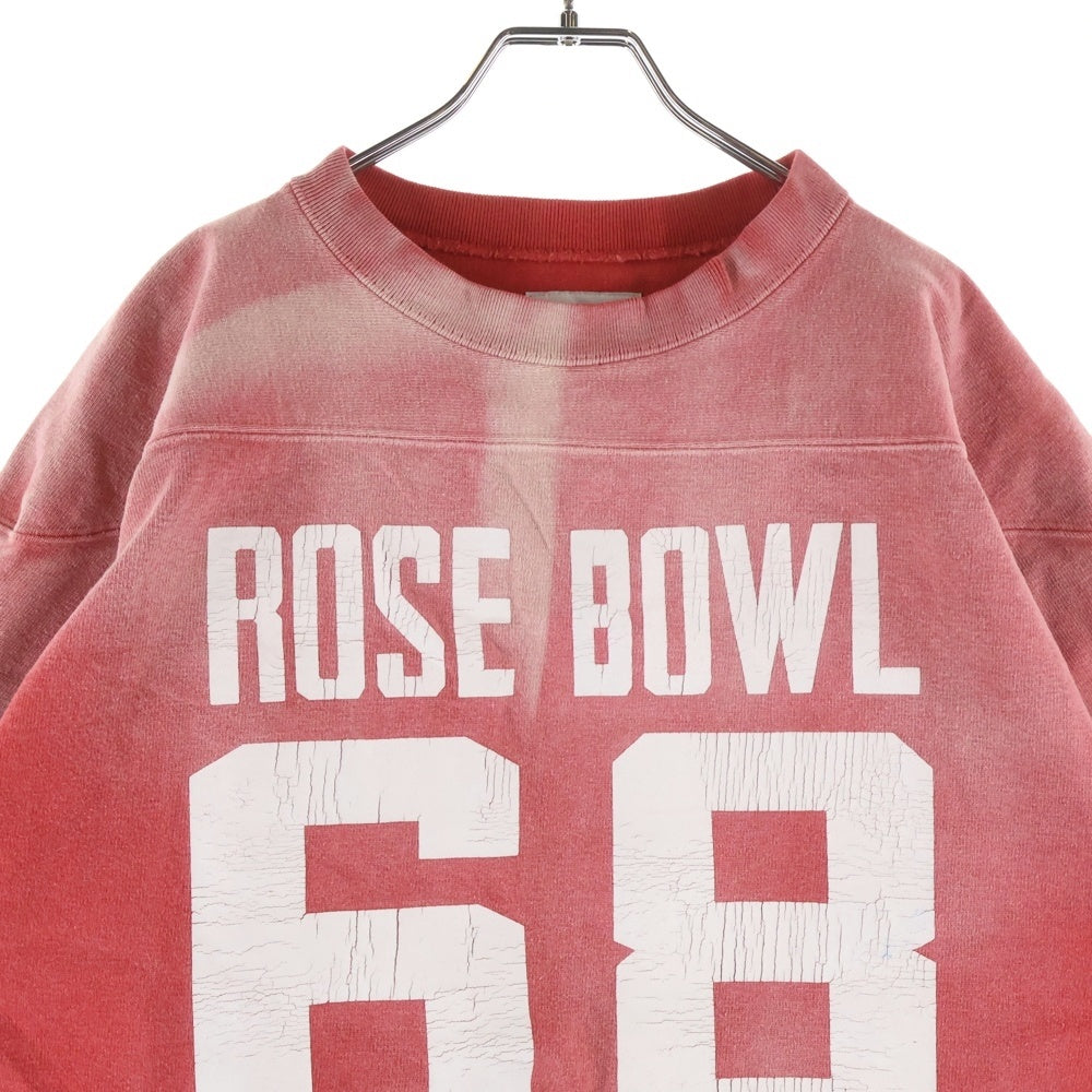 BOWWOW(バウワウ) ROSE BOWL ローズ ボウル ヴィンテージ加工 七分袖 スウェットトレーナー レッド