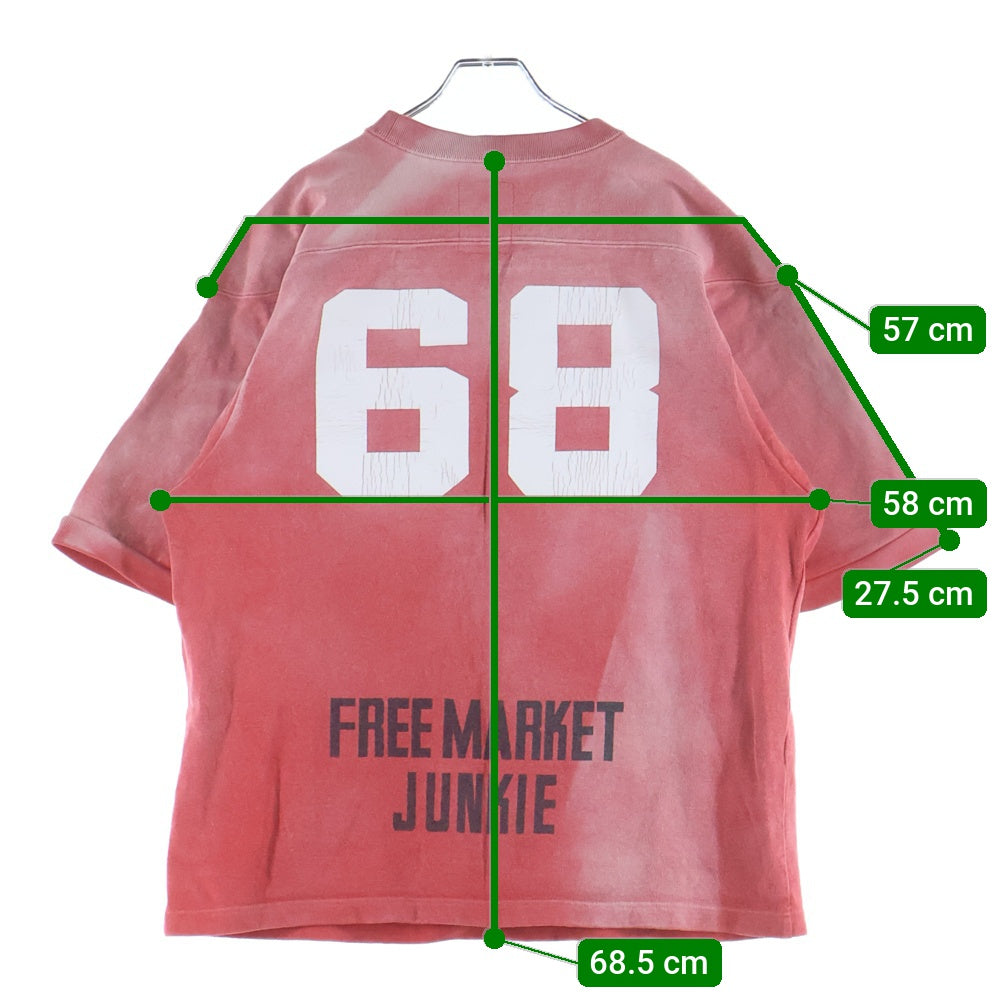 BOWWOW(バウワウ) ROSE BOWL ローズ ボウル ヴィンテージ加工 七分袖 スウェットトレーナー レッド