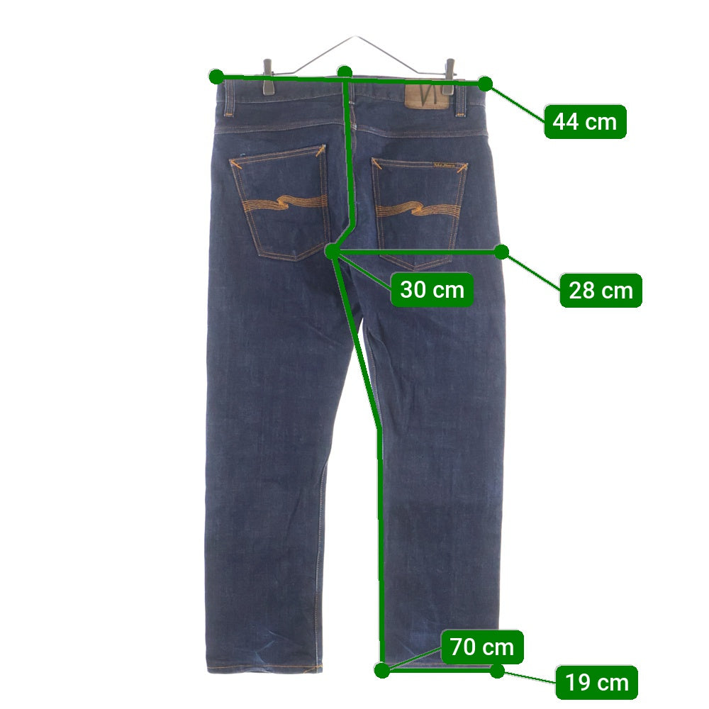 nudie jeans(ヌーディージーンズ) セルビッジ ボタンフライ デニムパンツ インディゴ 1015403