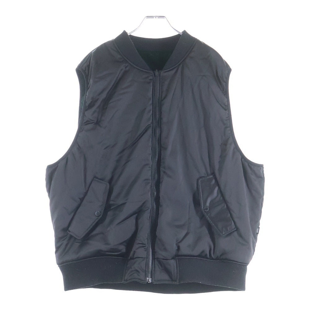 VANS(ヴァンズ) DRAGON REVERSIBLE VEST ドラゴン 刺繍 ベロア リバーシブル 中綿 ベスト ブラック/グリーン 124R1093207