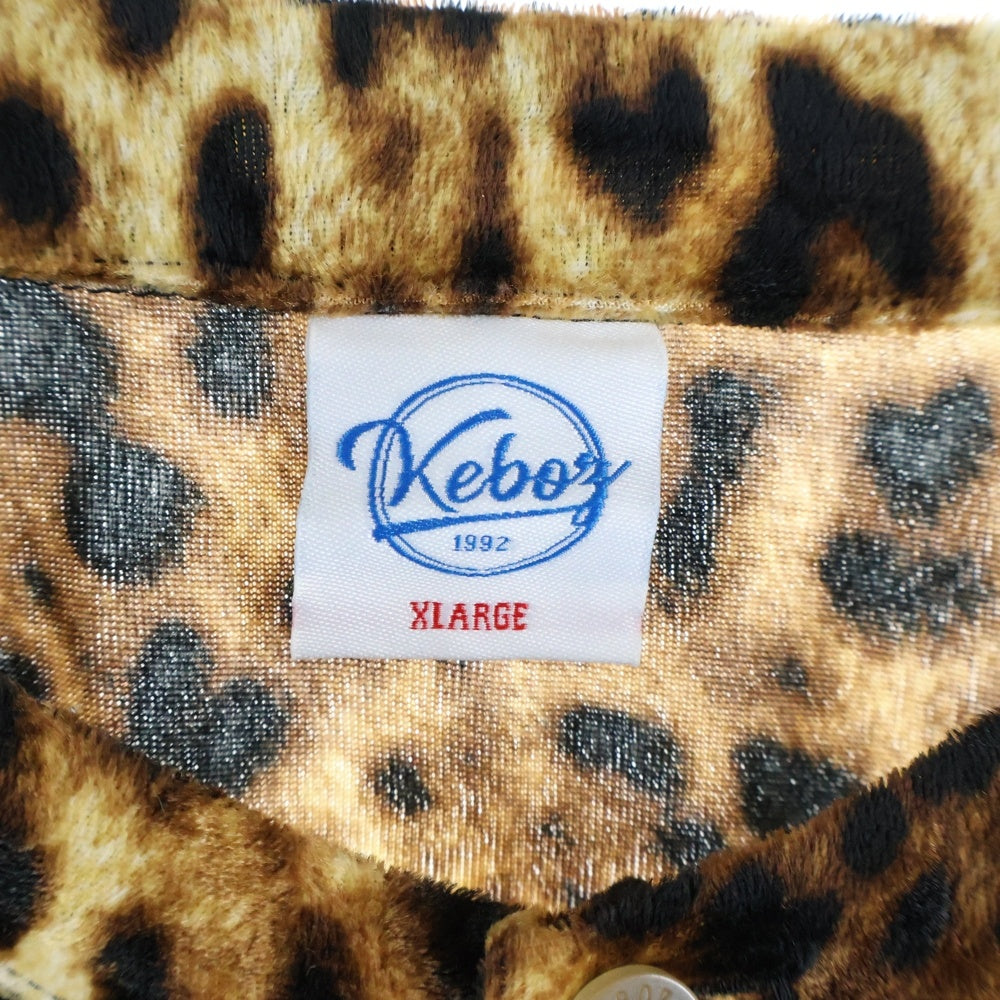 KEBOZ(ケボズ) レオパード ベロア 長袖 シャツ ブラウン/ブラック