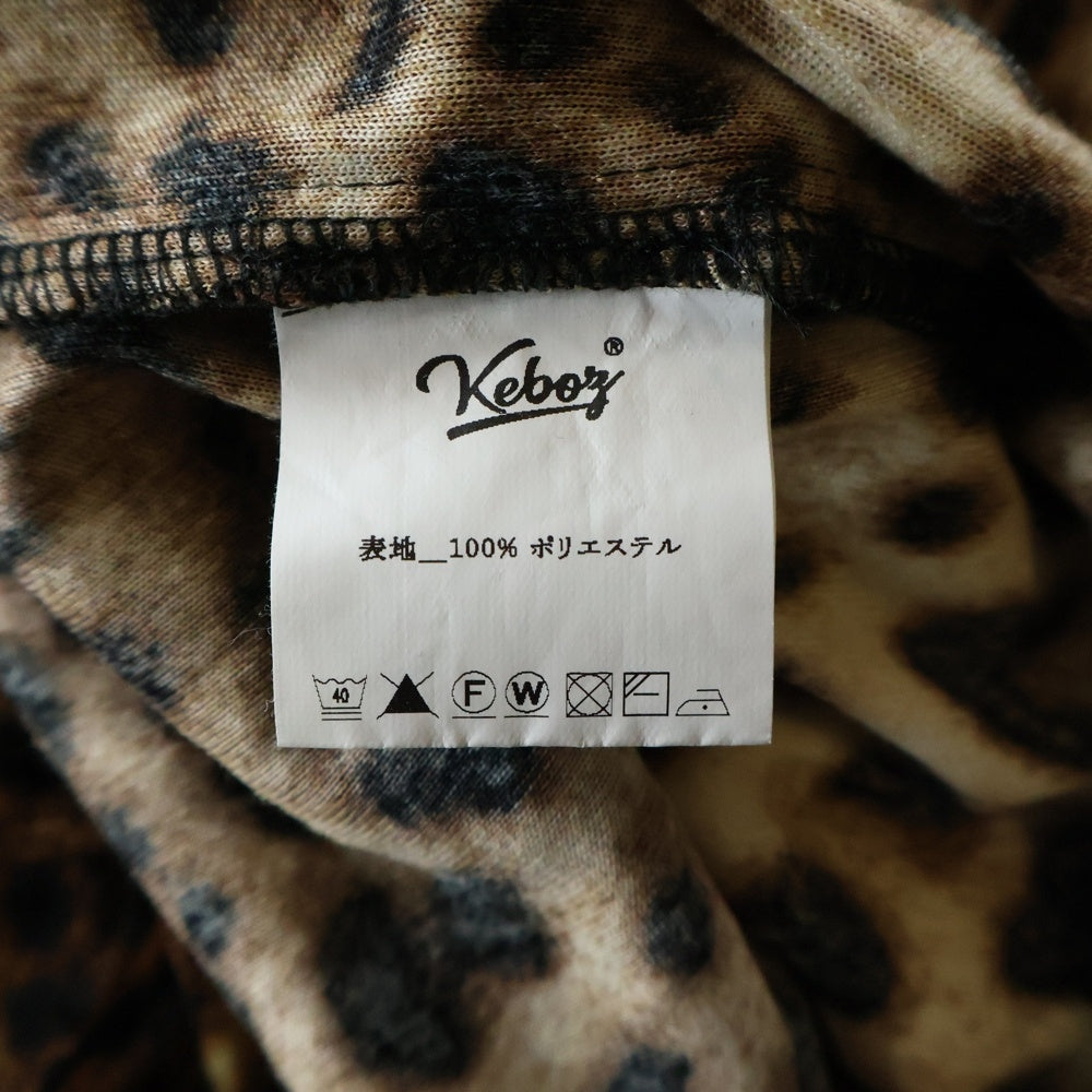 KEBOZ(ケボズ) レオパード ベロア 長袖 シャツ ブラウン/ブラック