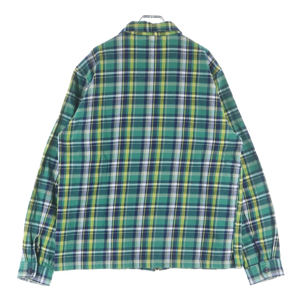 STUSSY(ステューシー) Classic Zip Up Plaid Shirt クラシック ジップアップ プレイド チェック シャツ ジャケット グリーン
