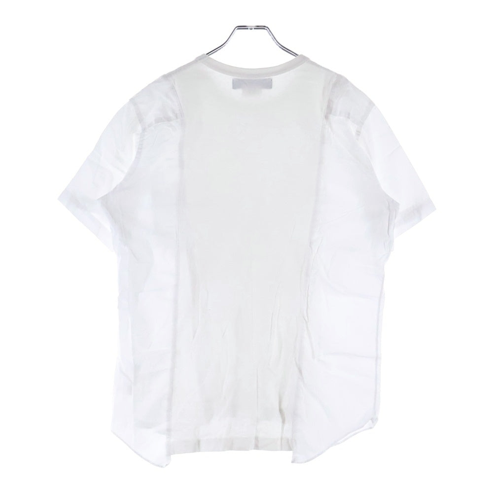 BLACK COMME des GARCONS(ブラックコムデギャルソン) 21SS 切替 クルーネック 半袖Tシャツカットソー ホワイト 1G-B019