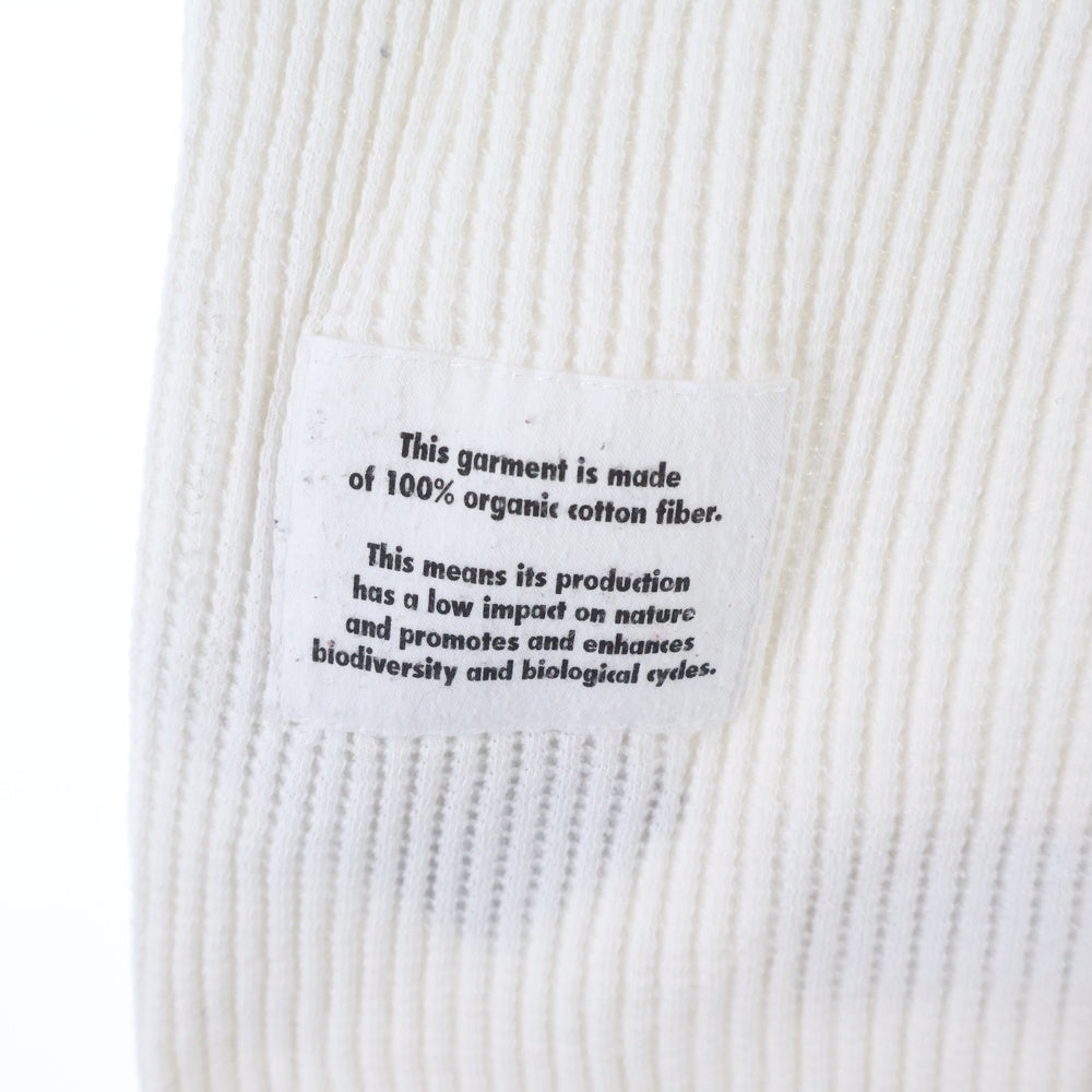 HERON PRESTON(ヘロンプレストン) 20SS WAFFLE HERON BOLD TEE フロントプリント ワッフル クルーネック 半袖Tシャツ カットソー ホワイト HMAA010S20914013