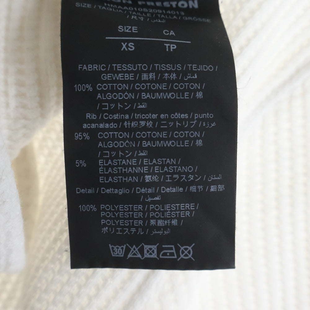 HERON PRESTON(ヘロンプレストン) 20SS WAFFLE HERON BOLD TEE フロントプリント ワッフル クルーネック 半袖Tシャツ カットソー ホワイト HMAA010S20914013