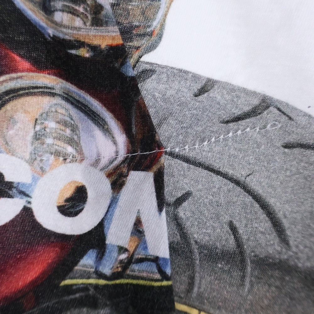 COMME des GARCONS HOMME PLUS(コムデギャルソンオムプリュス) 21SS グラフィックプリント 変形デザイン クルーネック 半袖Tシャツ カットソー ホワイト PG-T003 AD2020