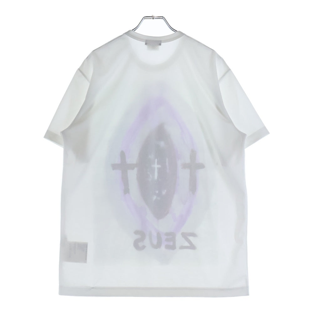 COMME des GARCONS HOMME PLUS(コムデギャルソンオムプリュス) 19AW Zeus ゼウス プリント ポリエステル クルーネック 半袖Tシャツ カットソー ホワイト PD-T036 AD2019