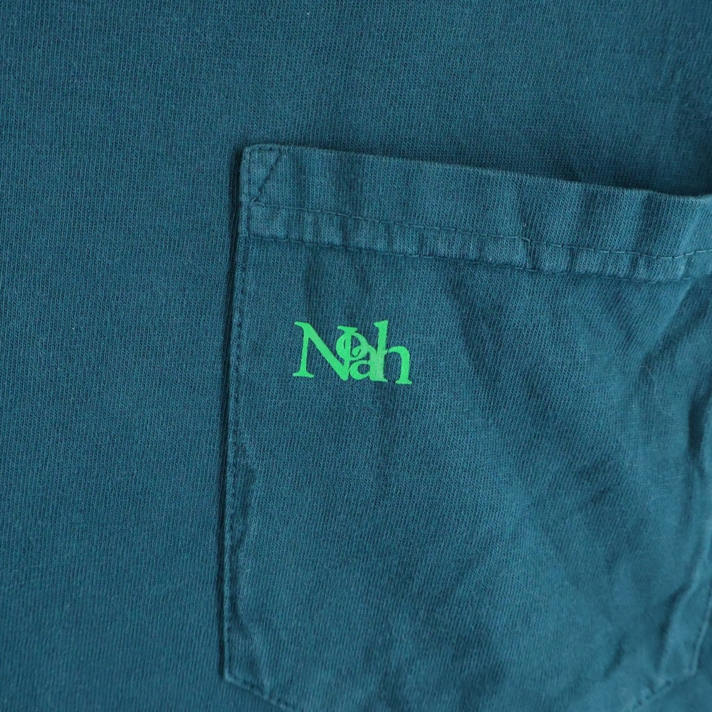 NOAH(ノア) FLOWERS POCKET TEE 袖フラワープリント クルーネック 長袖Tシャツ カットソー グリーン 23-070-122-0059-1-0