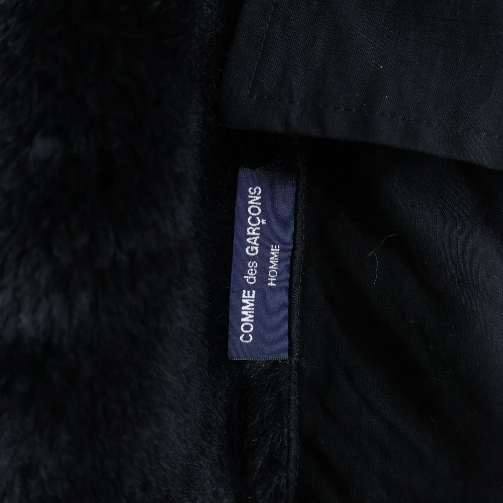 COMME des GARCONS HOMME(コムデギャルソンオム) 24AW マイクロファー ショルダーボタン プルオーバー スウェット ブラック HL-T024