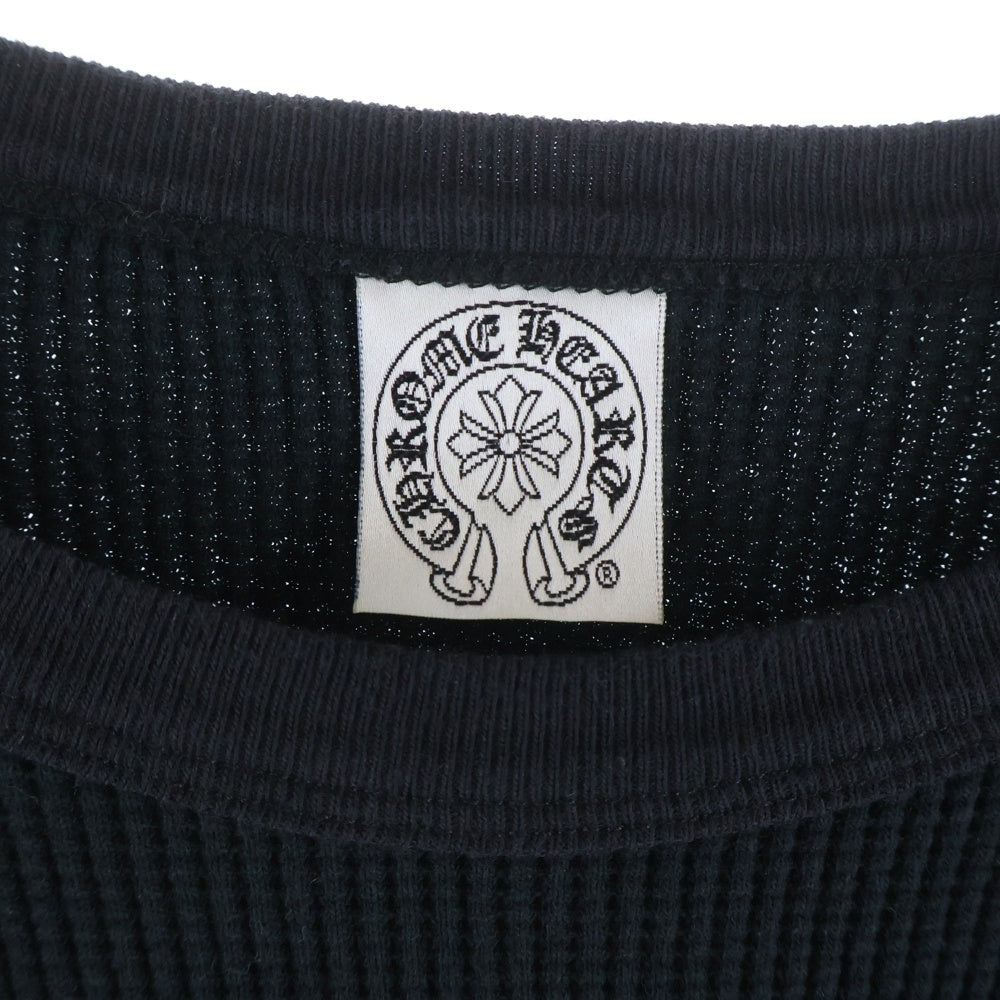 CHROME HEARTS(クロムハーツ) OLD Thermal L/S Tee オールド 袖クロス 刺繍 サーマル クルーネック 長袖Tシャツ カットソー ブラック
