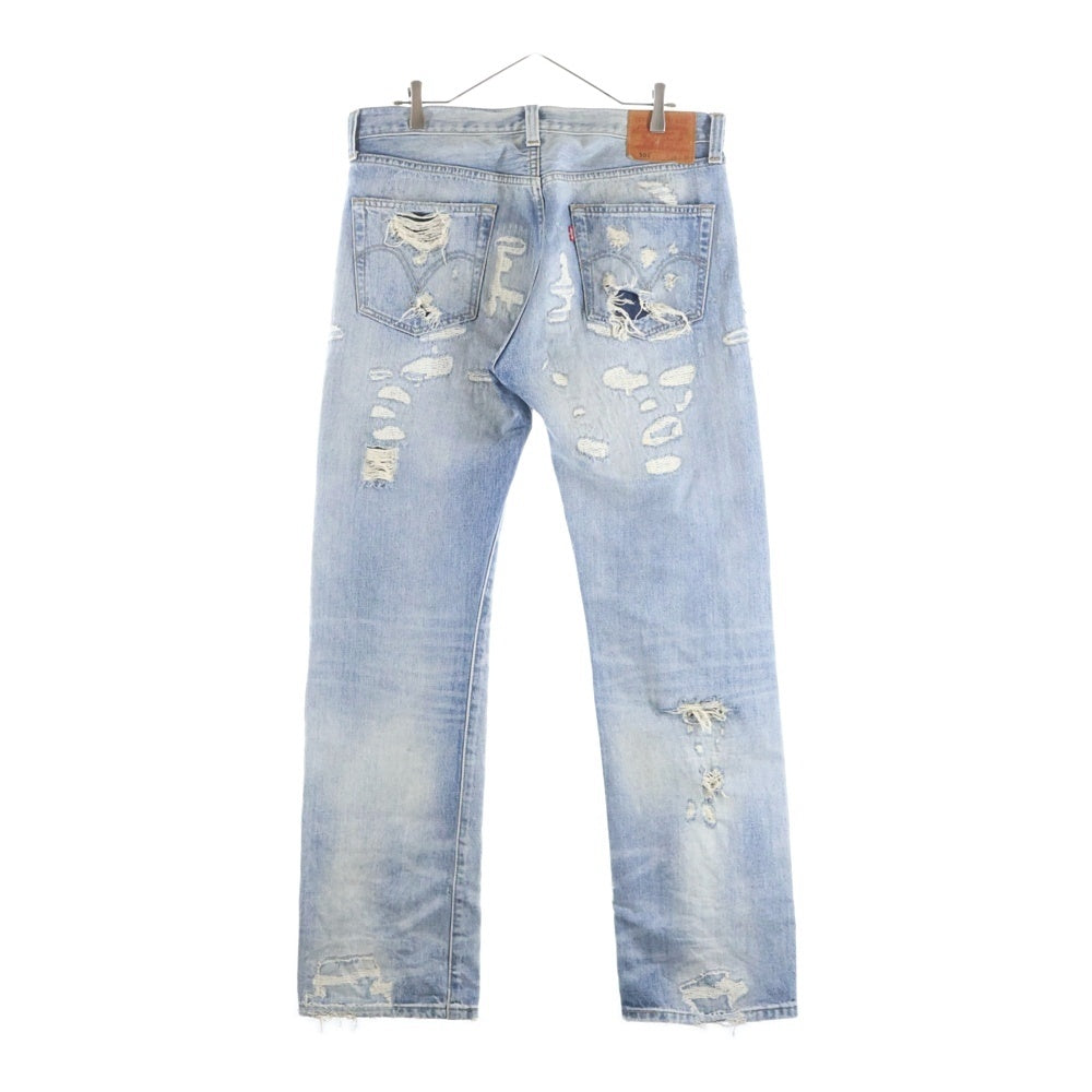 Levi's(リーバイス) LIMITED EDITION 501 世界限定1800本 リペア ダメージ加工 ストレート デニムパンツ インディゴ 08501-0461