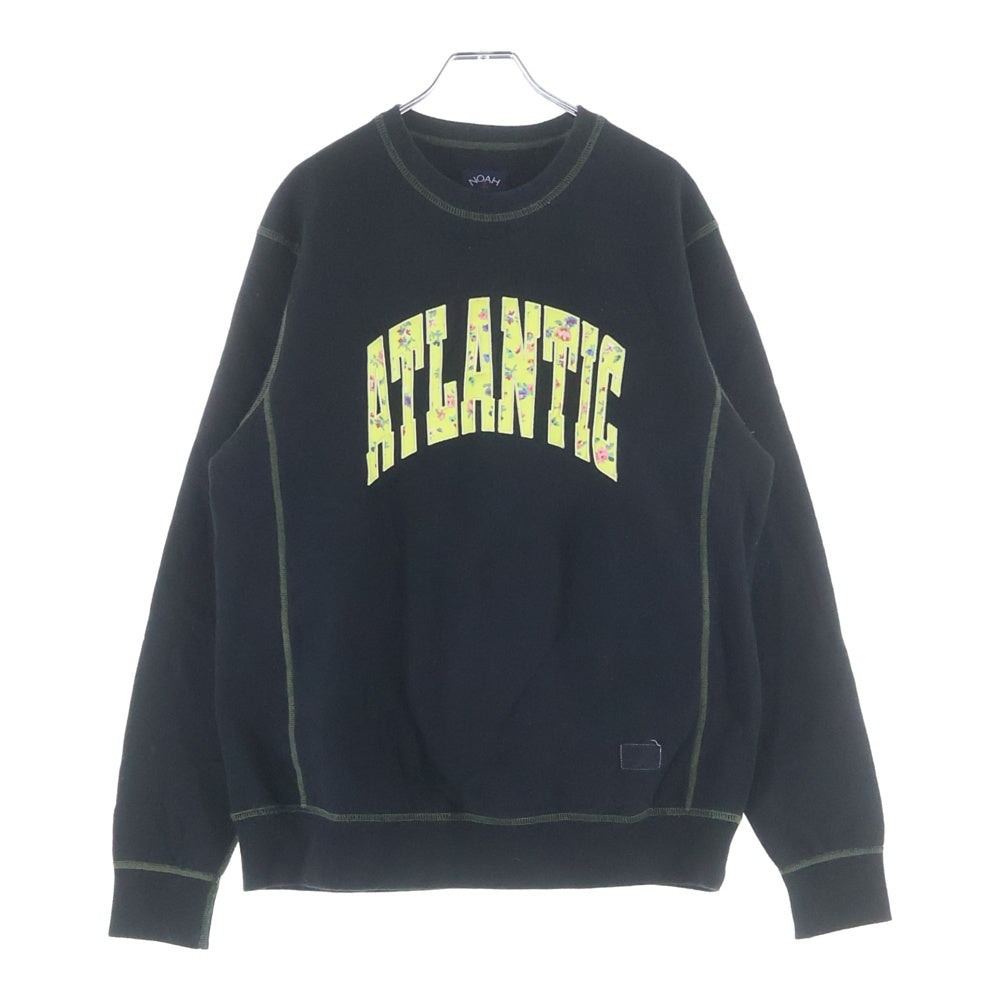 NOAH(ノア) フラワーアスレチック クルーネック スウェット トレーナー ブラック 18-070-122-0003-3-0