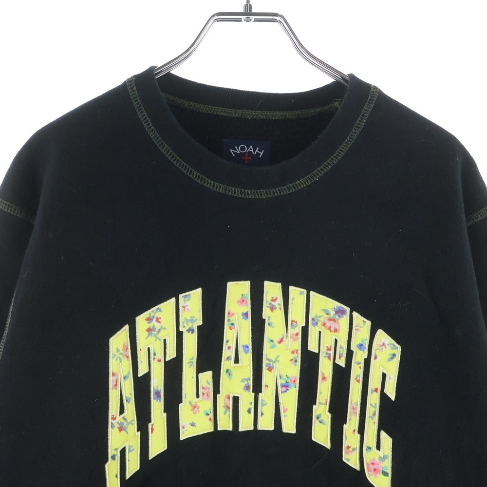 NOAH(ノア) フラワーアスレチック クルーネック スウェット トレーナー ブラック 18-070-122-0003-3-0