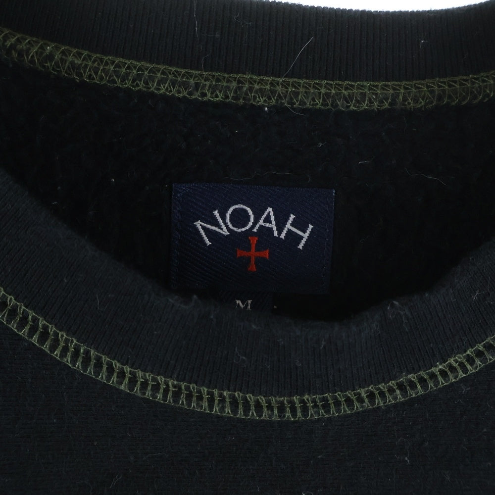 NOAH(ノア) フラワーアスレチック クルーネック スウェット トレーナー ブラック 18-070-122-0003-3-0