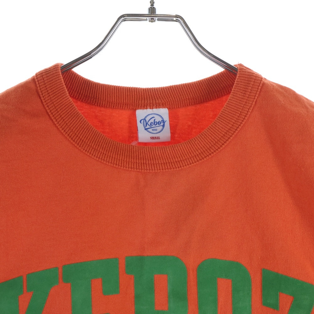 KEBOZ(ケボズ) ロゴプリント クルーネック 半袖 Tシャツカットソー オレンジ