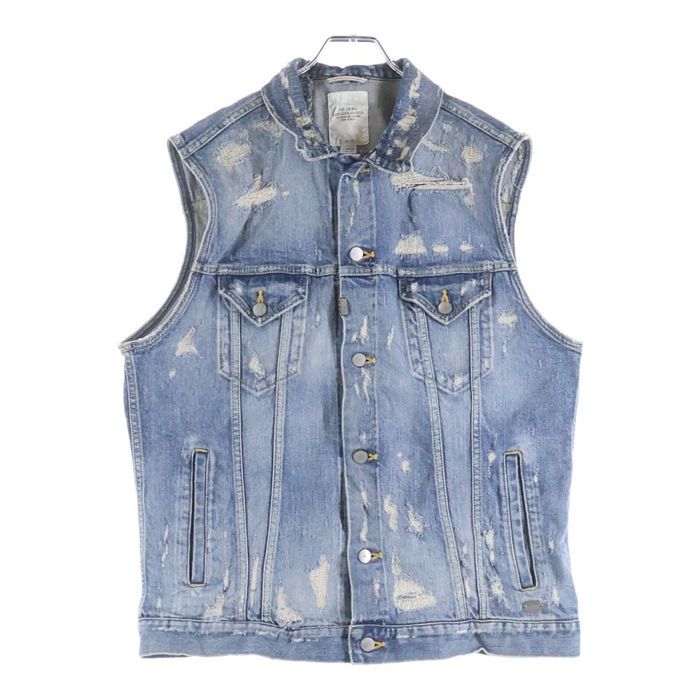 CRIMIE(クライミー) STRETCH SELVEDGE DENIM VEST リペア ダメージ加工 ストレッチ セルビッチデニム ベスト インディゴ