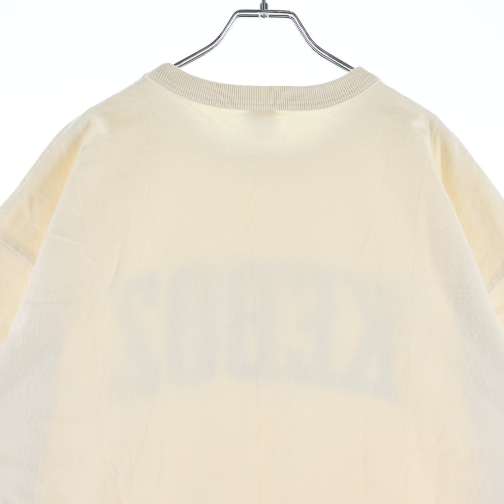 KEBOZ(ケボズ) フェルトロゴプリント クルーネック 半袖 Tシャツカットソー ベージュ