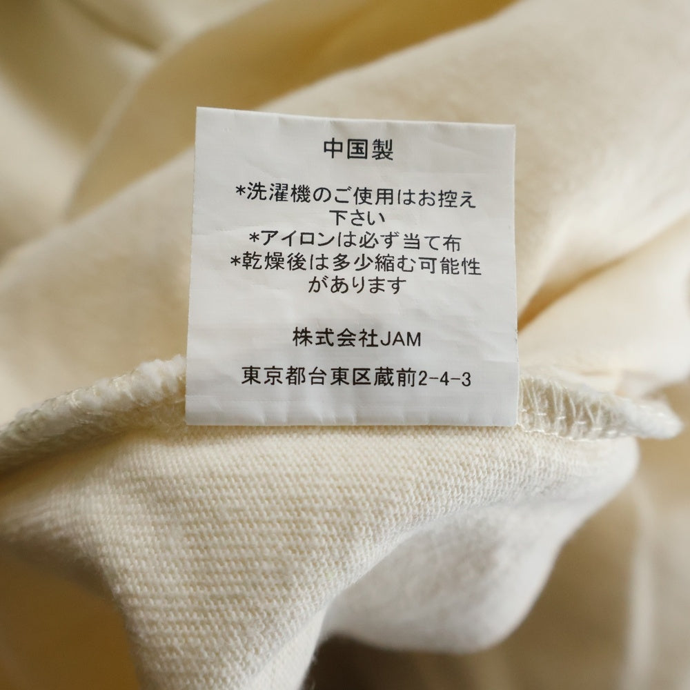 KEBOZ(ケボズ) フェルトロゴプリント クルーネック 半袖 Tシャツカットソー ベージュ