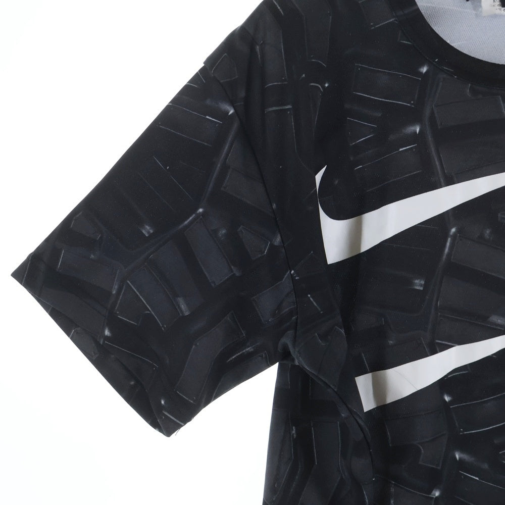 BLACK COMME des GARCONS(ブラックコムデギャルソン) ×NIKE ナイキ ロゴプリント ポリエステル クルーネック 半袖Tシャツ カットソー ブラック 1I-T102 AD2021