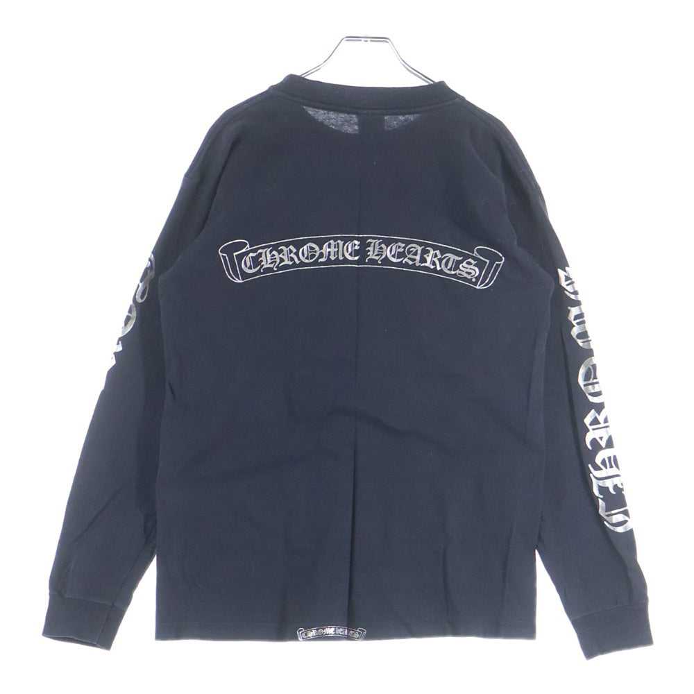 CHROME HEARTS(クロムハーツ) OLD オールド メタリックプリント ロングスリーブ クルーネック長袖Tシャツカットソー ブラック